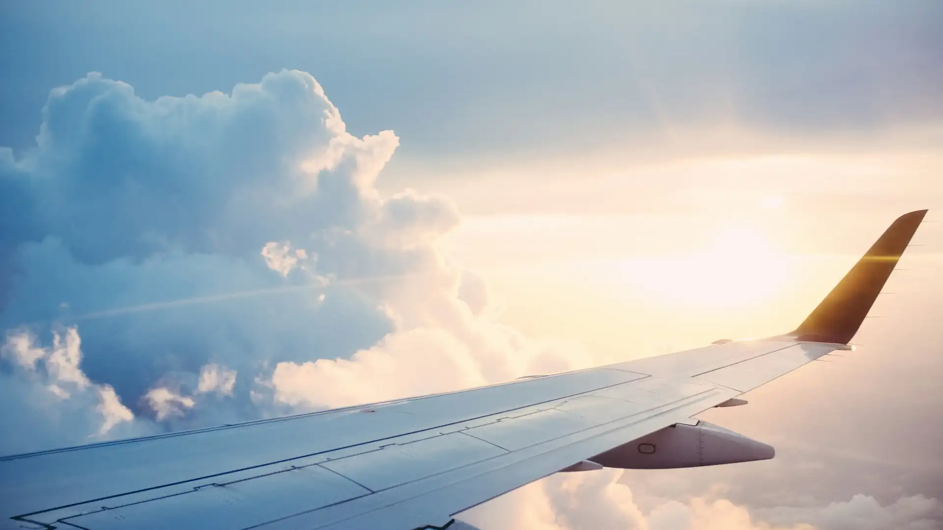 Aerial view from airplane window during travel