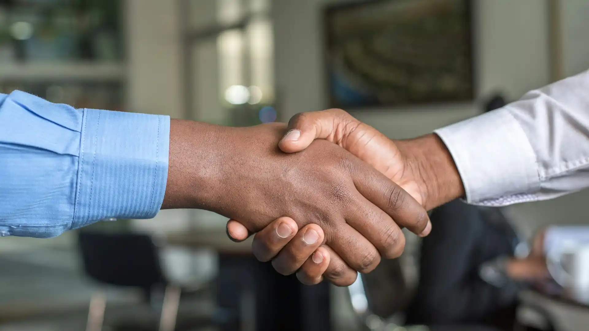 Professional business handshake partnership